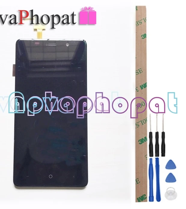 Novaphopat черный/золотистый/белый полный экран для Bravis A504 отслеживание сенсорного