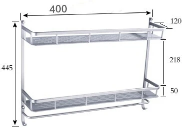 Высококачественная двухслойная полка для ванной комнаты космическая