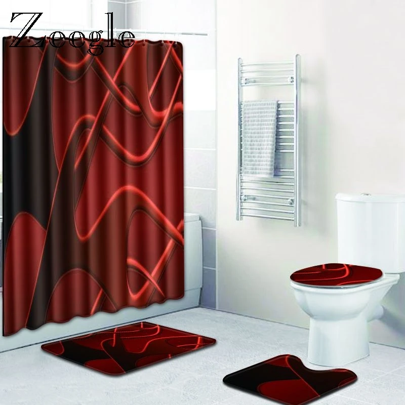 Online Zeegle 4 Pezzi Set Tappetino Da Bagno Flanella Antiscivolo Cucina Tappetino Da Bagno Tappeto Bagno Toliet Tappeto Lavabile Doccia Tappeto