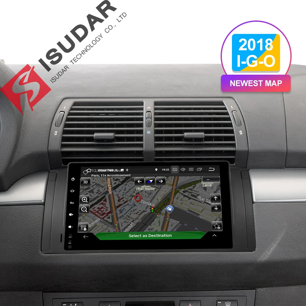 Isudar автомобильный мультимедийный плеер два Din Automotivo радио Android 9 для BMW/E39/E53/X5/M5 gps