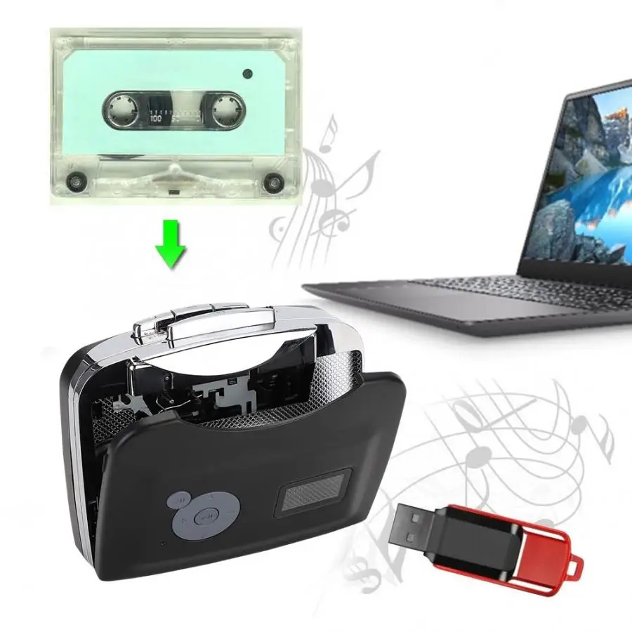 USB кассета конвертер сигнала в MP3 запись музыки плеер конвертер|Проигрыватели