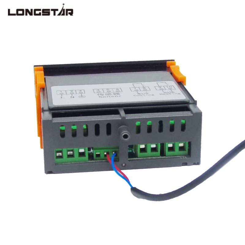 Двухрелеовый терморегулятор для инкубатора с цифровым нагревателем и охладителем LONGSTAR LED Thermostat Temperature Controller Two Relays Output Incubator Thermostaat 110V 220V 10A Digital Heater Cooler on.