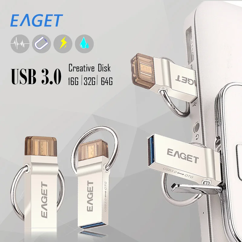 Usb флеш накопитель EAGET V90 OTG 16 ГБ 32 64 OTG|otg usb flash drive|flash pen driveflash drive |