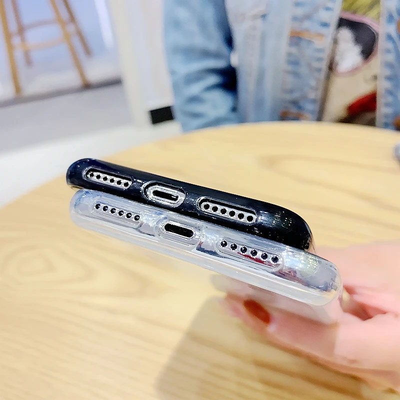 Роскошный блестящий прозрачный чехол-накладка из ТПУ для Iphone Xs Max Xr 6 7 8 Plus мягкий