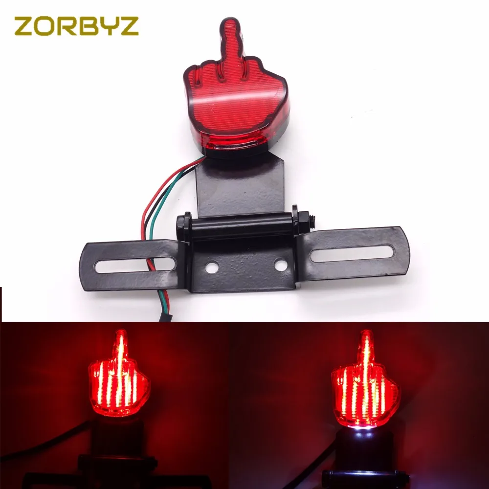 ZORBYZ средний палец светодиодный задний тормозной сигнал фонарь для Harley Bobber Chopper