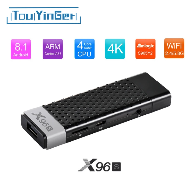 Touyinger X96S Мини ТВ приставка Android 8 1 Smart 4K HD tv Stick 2 4/5G wifi беспроводной дисплей Dongle Netflix