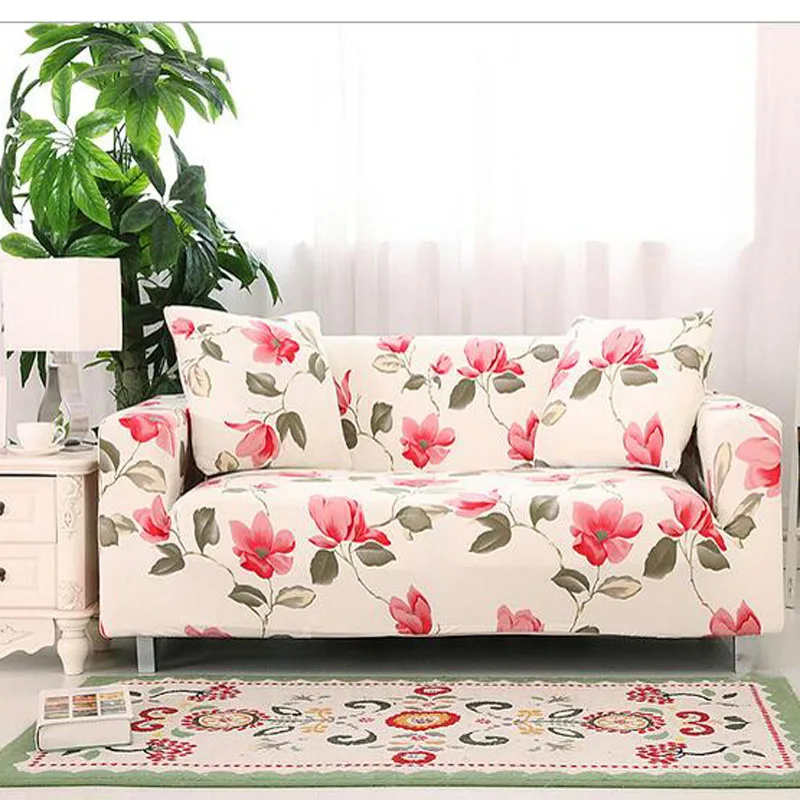 Домашний цветной плотный полноразмерный чехол для дивана с принтом