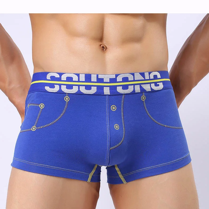 EXILIENS Брендовое Мужское нижнее белье боксеры имитация Брюки Печать Cueca Masculina мужские боксеры под брюки Размер 102001