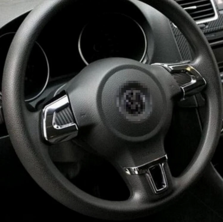 Хромированная накладка на руль для VW Golf 6 MK6 Polo Jetta MK5 2009 2010 2011 Bora Sagitar ABS|stickers cover|stickers