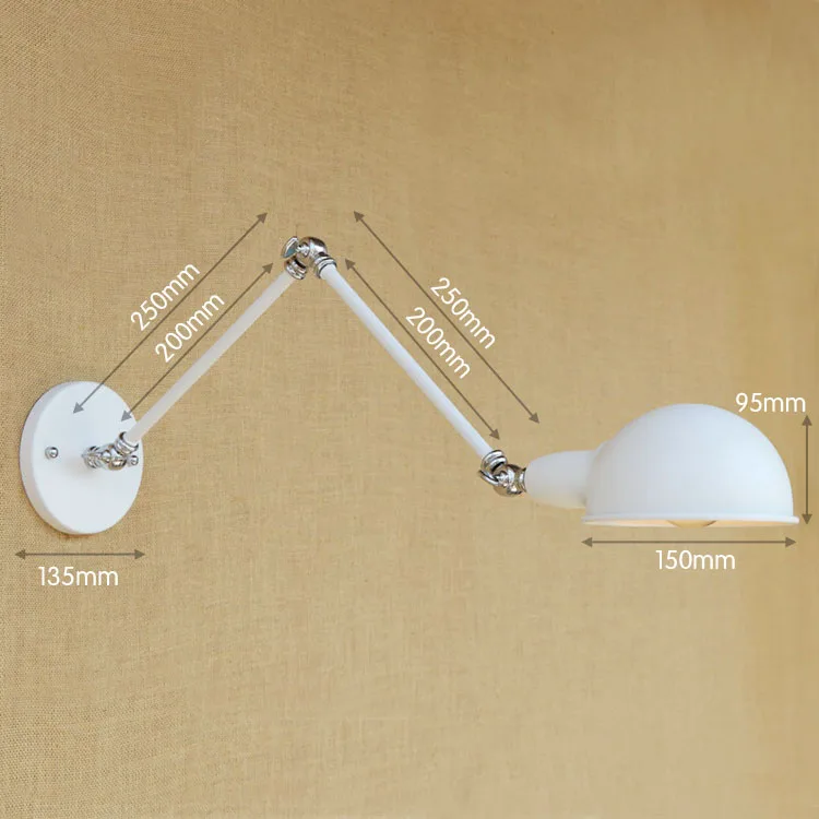 Винтажный настенный светильник с длинными рукавами 4 цвета светодиодный в