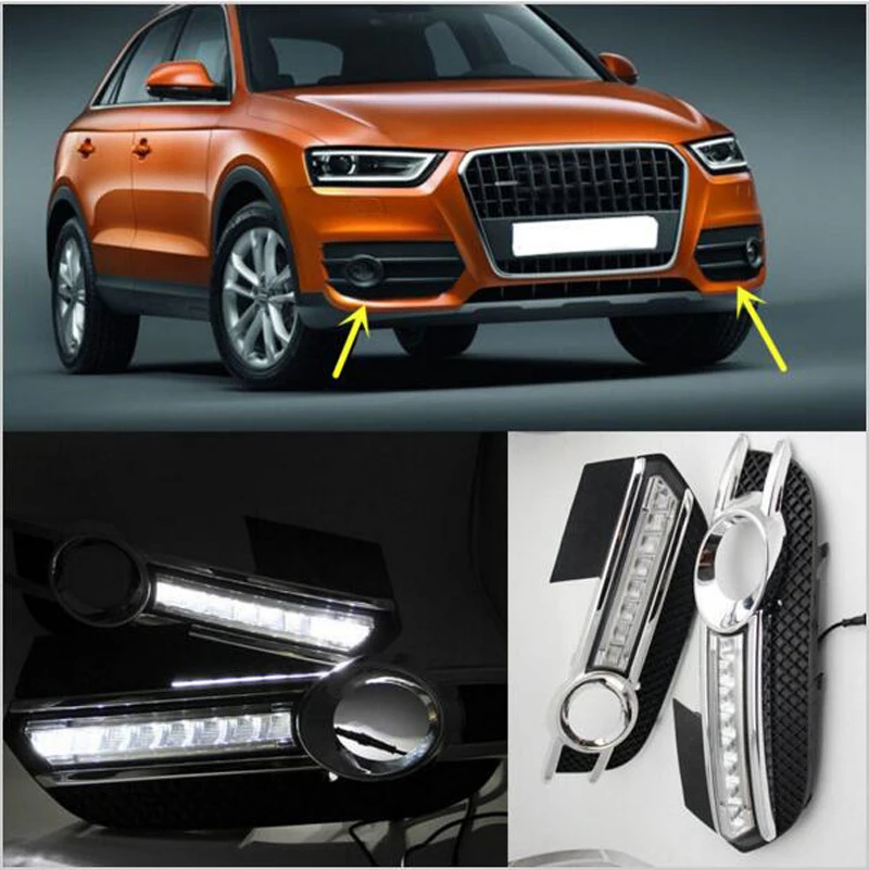Hireno супер яркий светодиодный дневной Бег свет для Audi Q3 2013 16 ВОДИТЬ Автомобиль DRL