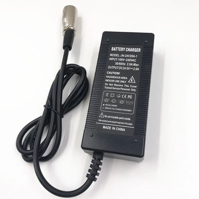 24v 2a lead acid battery charger for electric scooter ebike wheelchair golf cart xlr metal connector good free global shipping