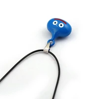 hsic game dragon quest kuesuto necklace blue metal slime pendant necklace black rope chain women men jewelry