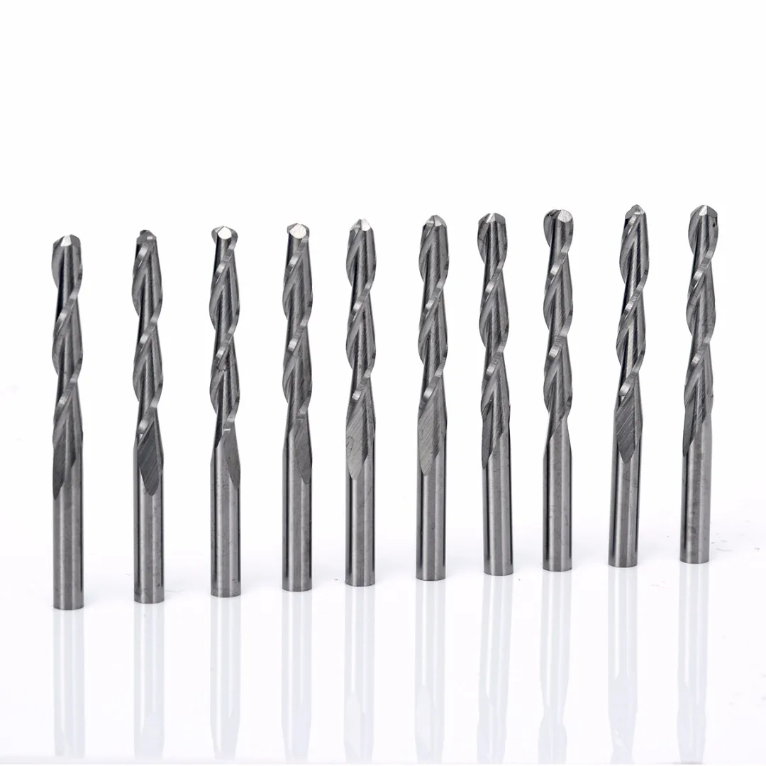 Концевая фреза с 2 канавками и хвостовиком 1/8 дюйма 10 шт.|engraving bits|2 fluteball nose |