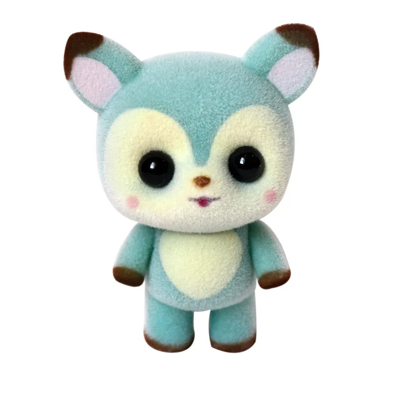 Мультфильм олень кукла игрушки милые мини животные игрушки для ребенка рождественские подарки фигурки автомобиль домашний стол украшение для ребенка флокированные игрушки