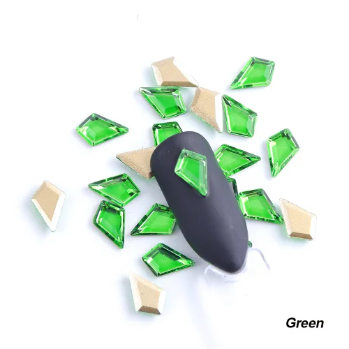 Green 10 шт. AB украшения со стразами для ногтей стрела Шарм хрустальные камни 3D сплав плоская задняя сторона Стразы стеклянные камни Дизайн ногтей набор TR739 - Цвет: Green