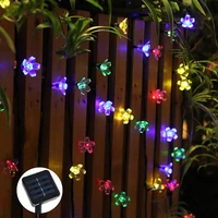 solar power led fairy string lights 7m 50 led peach blossom christmas trees wedding party decorative garden lawn patio lights