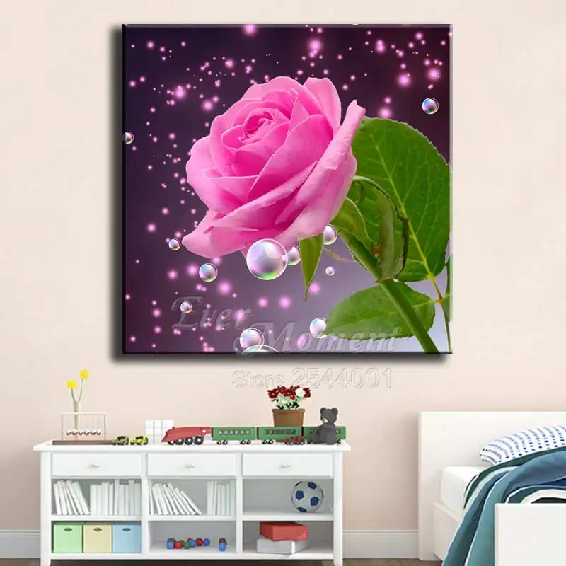 Алмазная живопись Стразы с изображением цветов ASF1095 | Дом и сад