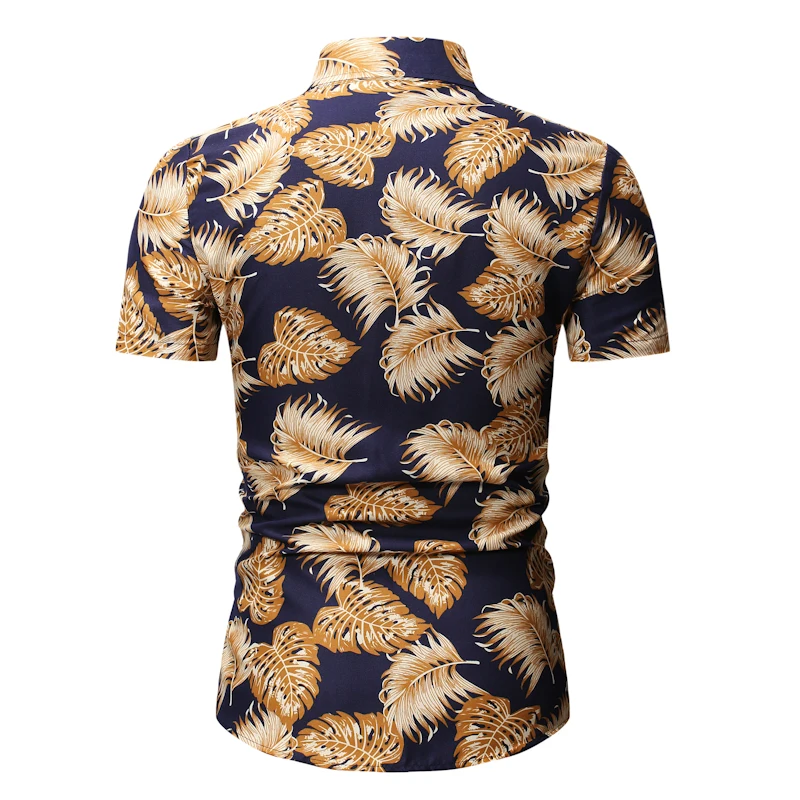 

Hawaiian Shirt Mens Casual Shirts Ropa De Hombre 2019 Shirt Met Pocket Men Shirt Short Sleeve Wholesale Slim Fit Shirt