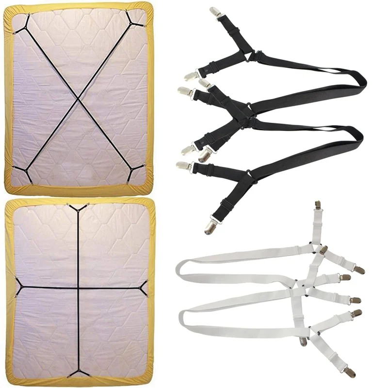

2Pcs/lot Adjustable Bed Sheet Clip Skid Elastic Band Retaining Clip For Long Strips Fixed Bedspreads Sheets Tablecloths