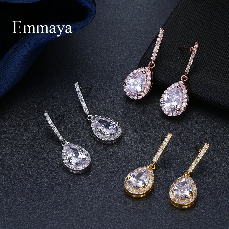 Женские серьги Emmaya элегантные ювелирные изделия из фианита три
