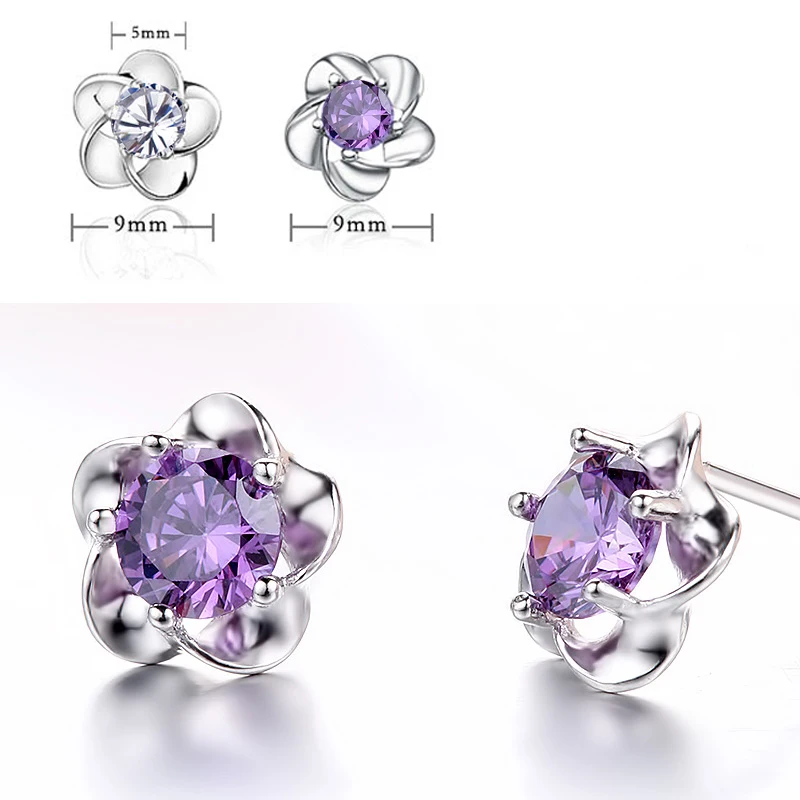 

Korean Earrings 2019 Flower Original Design 925 sterling silver Stud Earring for Wedding Party Jewelry Crystal Brincos