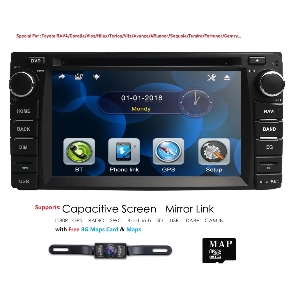 Hizpo 6 2 дюймов Автомобильный dvd плеер для Toyota универсальный RAV4 COROLLA 2000 2006 CAMRY VIOS HILUX