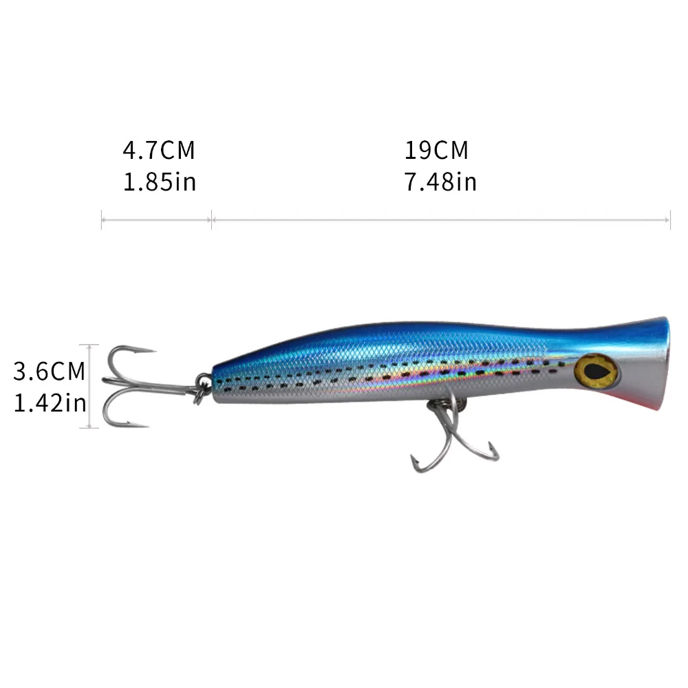 1 шт. 120 г Поппер прикормы Topwater VMC большой игре с Крючки рыболовные морских