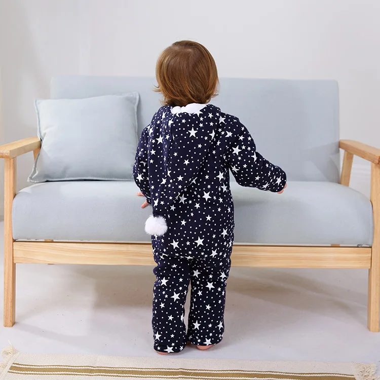 

Boy Girl Baby Winter Coats Overalls Newborn Baby Hooded Warm Long sleeve Rompers Coat Toddler Infant Jumpsuit Bebes Outerwear