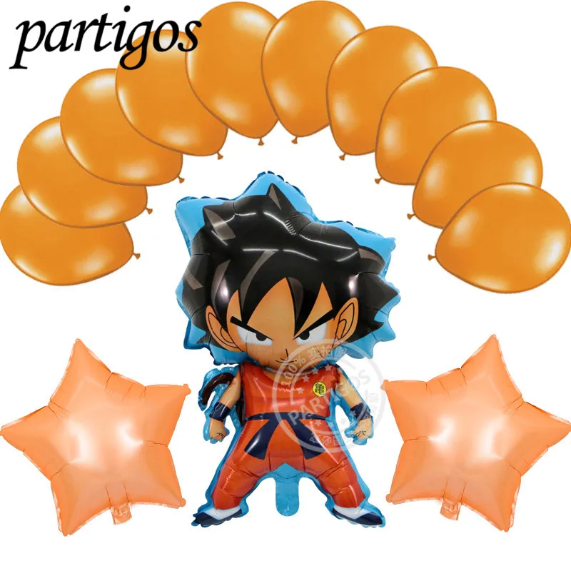 1 компл. 78*45 см Z Son Goku Dragon Ball оранжевый Флуоресцентный звезда латексный шар для украшения вечеринок поставка макет декоративный шар