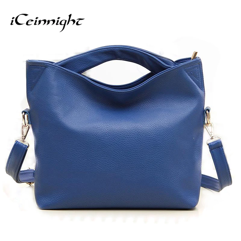 iCeinnight famous brand ladies luxury women leather handbags messenger bags long strap solid blue orange hang shoulder vintage | Багаж и