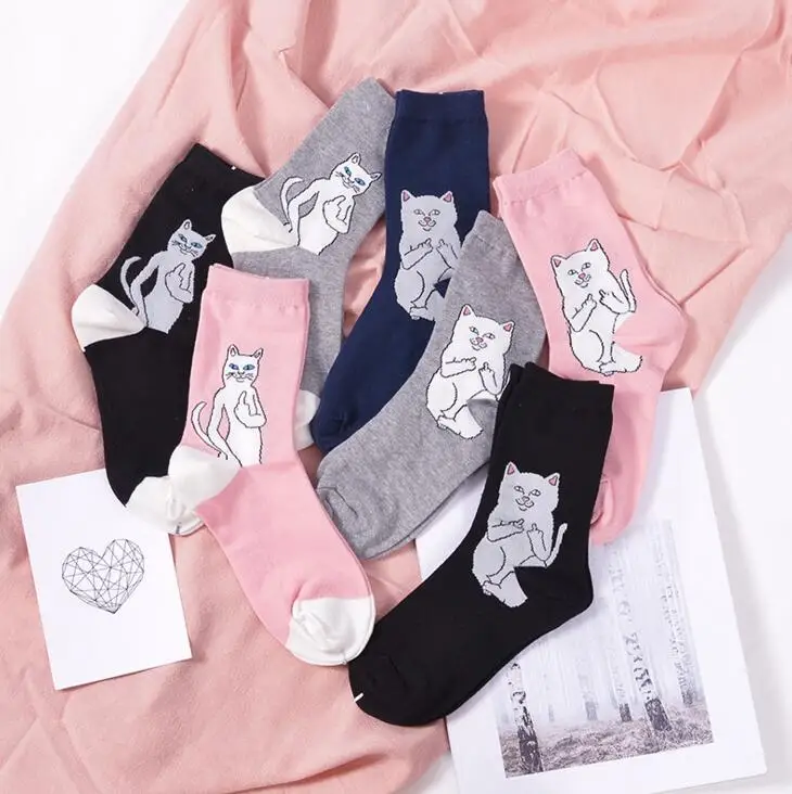 Женские хлопковые носки с милым котом Alien брендовые новый дизайн 2019|designer socks|socks
