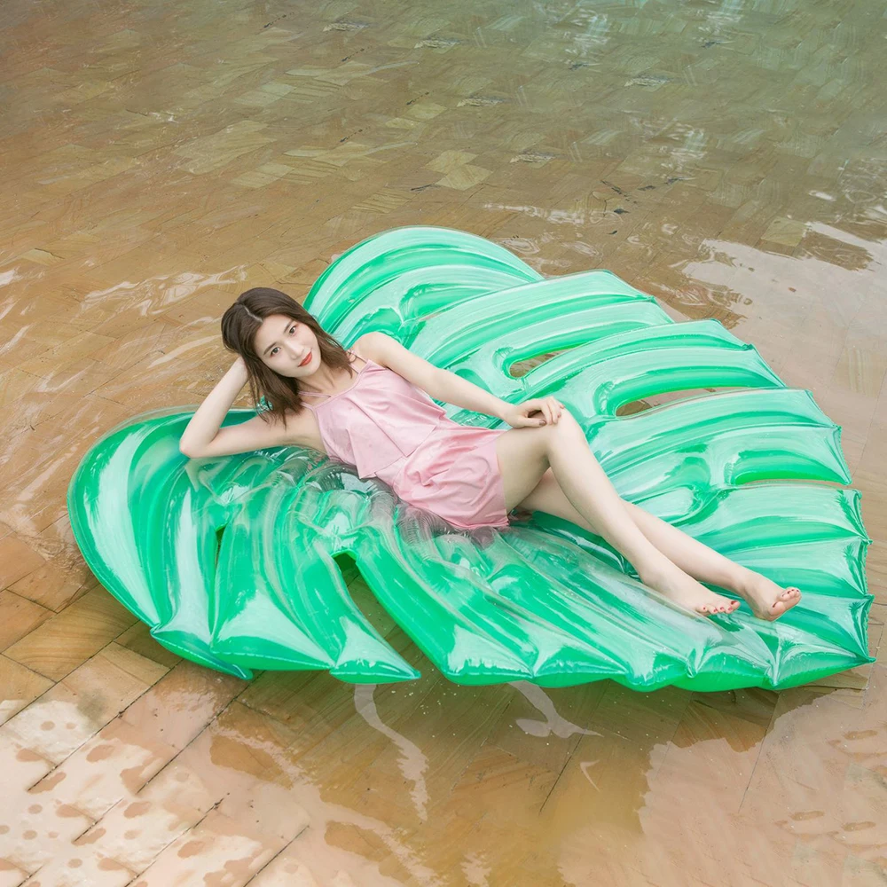 

180*160cm Giant Inflatable green leaf floating row leaves pool float Swimming Ring Tube Lounge Foliage Mattress Water Fun Toys