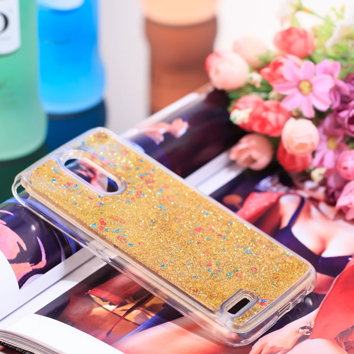 Роскошный блестящий чехол для LG stylos 3 мягкий силиконовый с кристаллами и