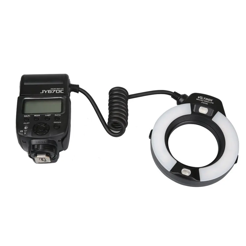 Viltrox jy 670c макро круговое кольцо свет вспышки Speedlite E TTL gn14 с ЖК дисплей + переходное