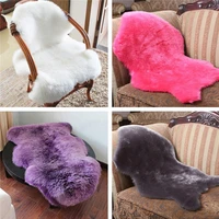 4 colors hairy carpet sheepskin chair cover bedroom faux mat seat pad plain washable skin fur plain fluffy area rugstextile