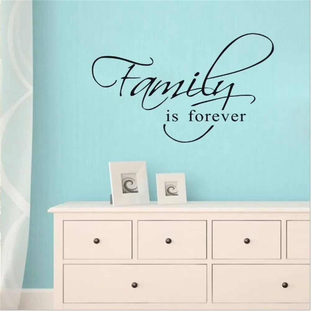 1set Family is Forever Word Music Theme Wall Sticker Bedroom Decor &amp Dancing Note Removable | Дом и сад