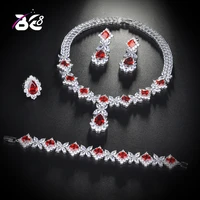 be 8 brilliant cubic zirconia wedding jewelry sets for women bridal 4 pcs earring necklace set partyjewelry wedding s160