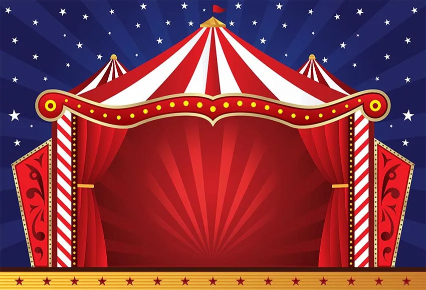 

Carnival Circus Tent Stage Entrance Photo Studio Backdrop Photography Thin Vinyl Cloth