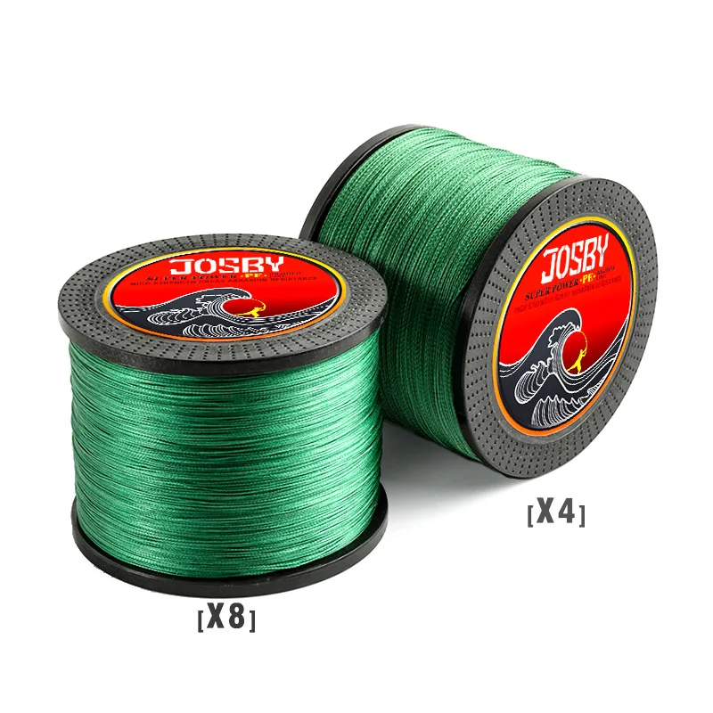 Плетеная рыболовная леска JOSBY 1 12 шт. 300 м М мультифиламентная полиэтиленовая с 4 и 8