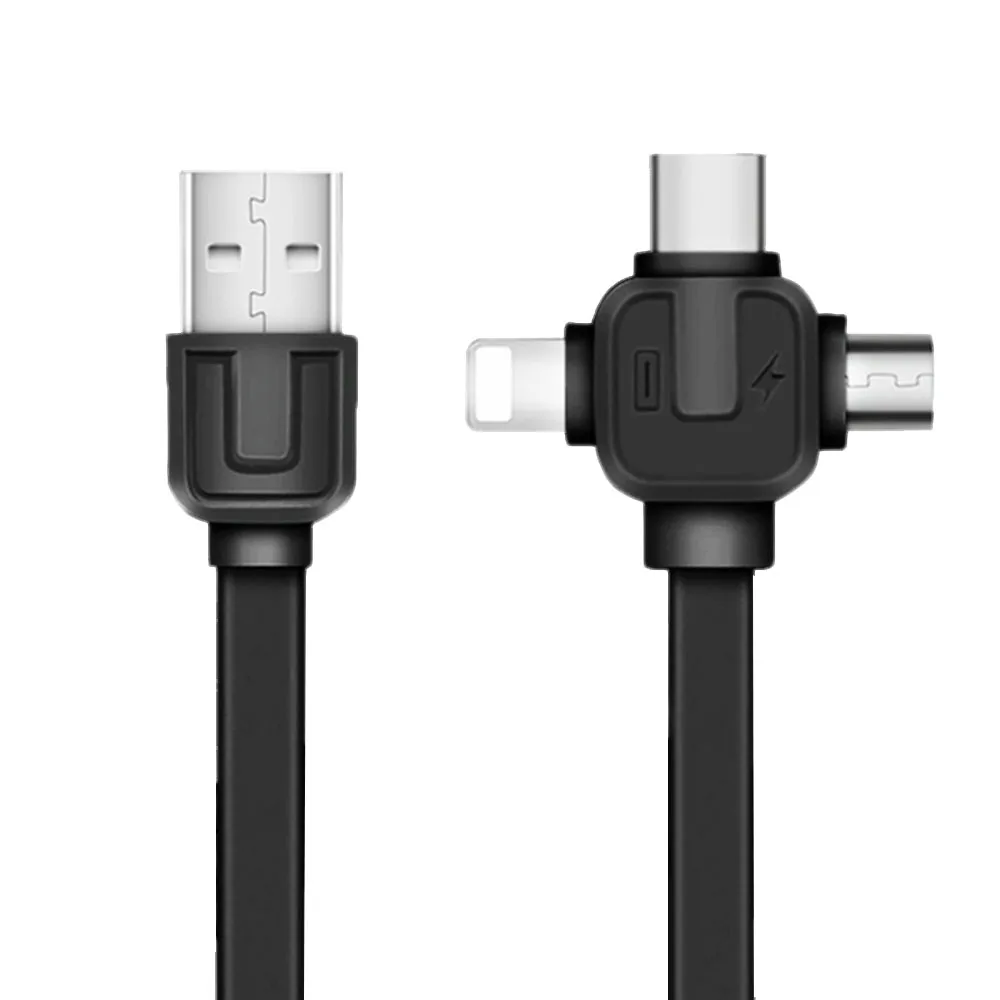 3 в 1 Micro usb type C кабель для зарядки iPhone 7 8 Plus X Xiaomi 6 быстрой синхронизации данных TPE
