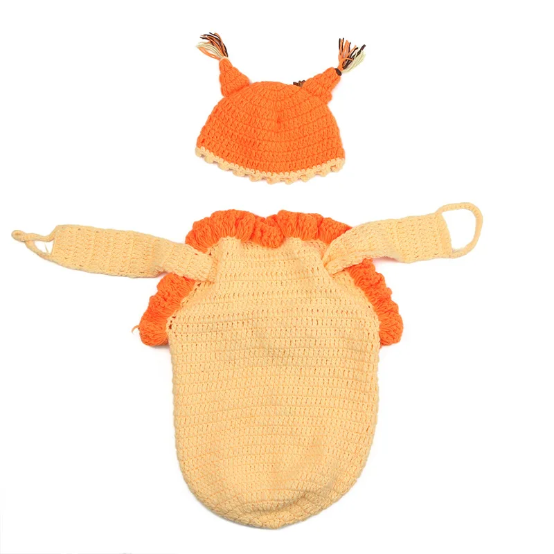 Милый вязаный чехол для новорожденных с рисунком Совы + шапочка реквизит