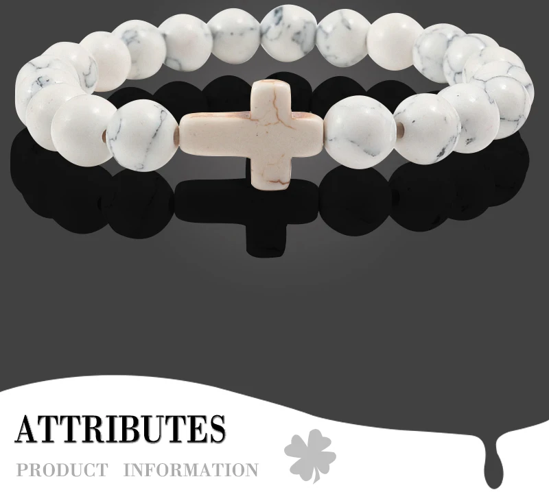 Fashion Men Natural Volcanic Stone Bracelet Classic Cross Beads Meditation Prayer Strand Bracelets Bangle for Women Yoga Jewelry