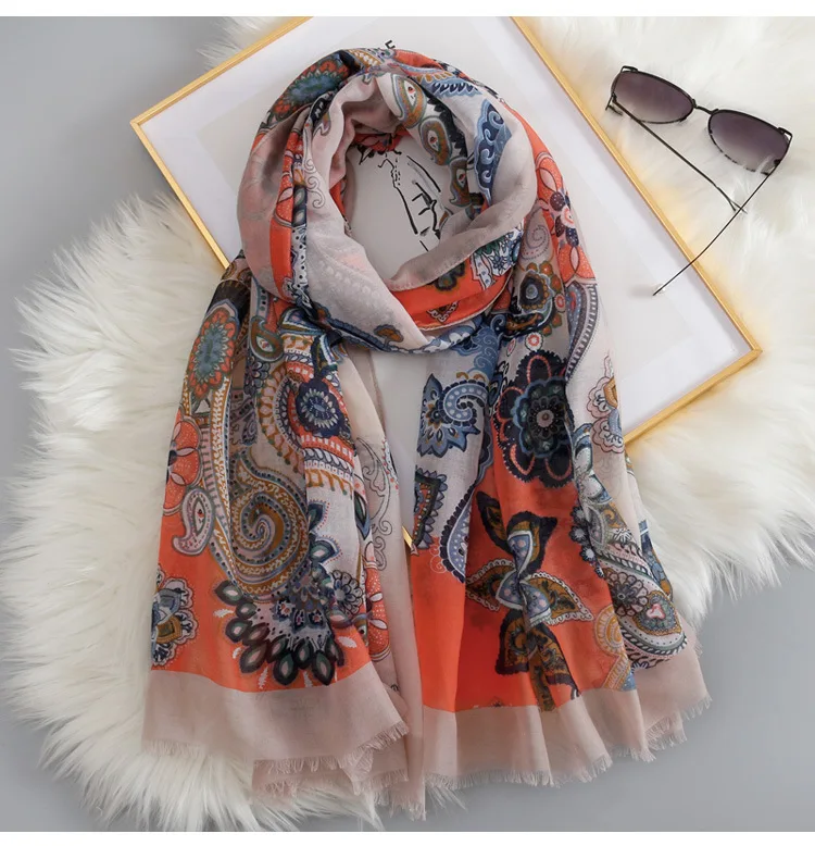 

2019 New Fashion Paisley Fringe Scarves Shawl Women Long Beautiful Floral Wrap Hijab Muffler Free Shipping