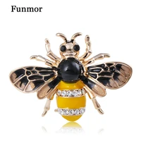 funmor nimble bee shape brooches enamel animal jewelry women men denim coat suit scarf bag pins daily banquet accessories gifts