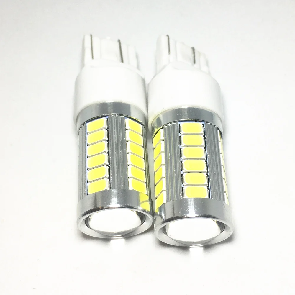 2 шт. T20 светодиодный 7440 W21W WY21W 33 smd 5730 5630 Светодиодный белый авто фонари заднего