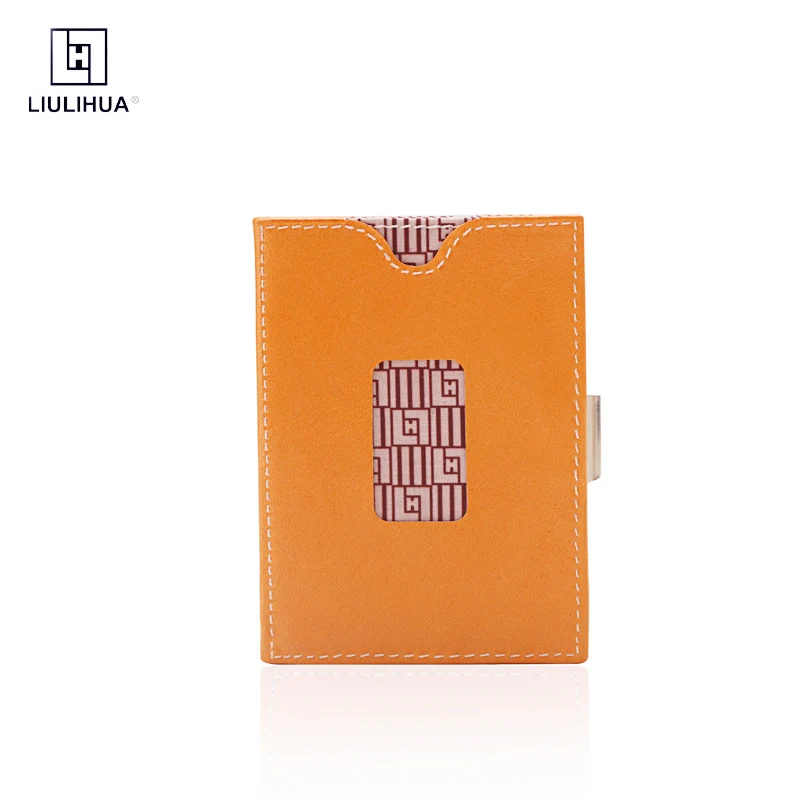 LIULIHUA, новый товар, кожаный телефон, блокирующий телефон Rfid, с застежкой из нержавеющей стали, модные роскошные мини-кошельки
