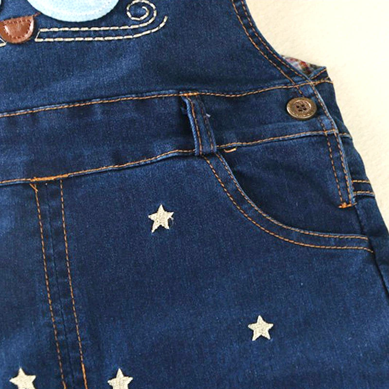 Комбинезон для малышей в стиле унисекс весенний джинсовый комбинезон с животным