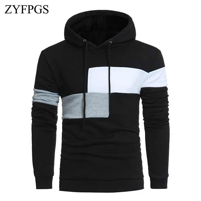 ZYFPGS Slim Fit толстовки для мужчин осень шить мужская толстовка с длинными рукавами