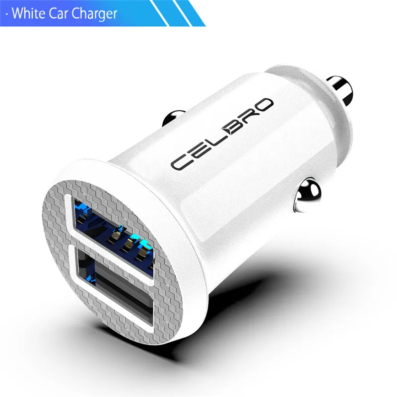 White Car Charger Обновленный мини-Переходник USB для зарядки в машине 15 Вт автомобильное USB зарядное устройство для мобильного телефона Apple iPhone автомобильное зарядное устройство двойной USB Автомобильное зарядное устройство 2 порта - Тип штекера: White Car Charger